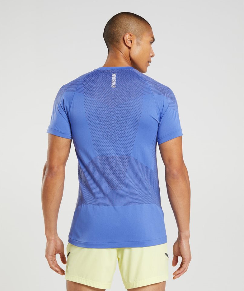 Men's Gymshark Apex Seamless T-Shirts Blue | NZ 2VYGAU